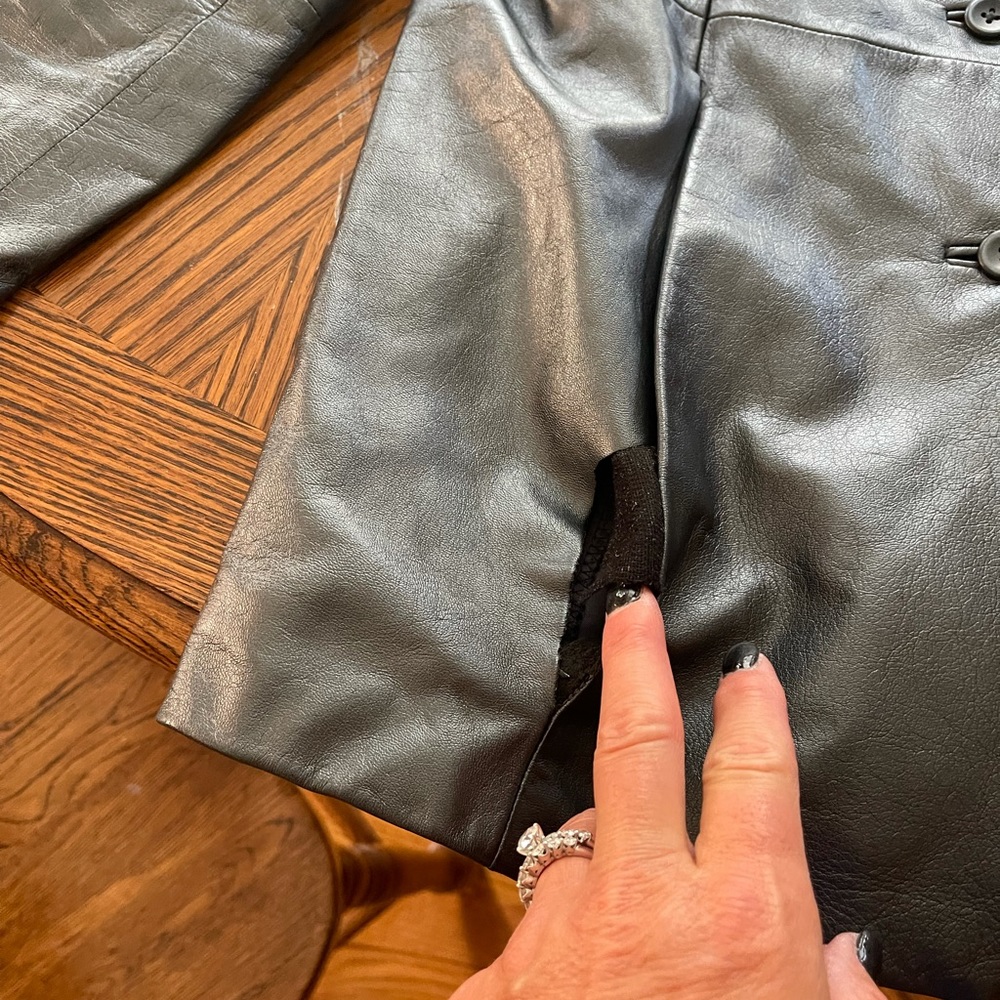 Silver Leather Jacket Blazer - image 2